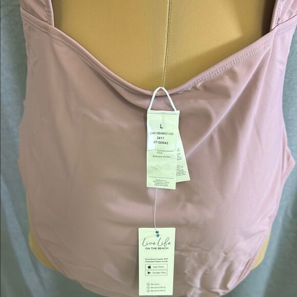 CupShe Pink One-Piece Swimsuit with Lace Details - Picture 8 of 14